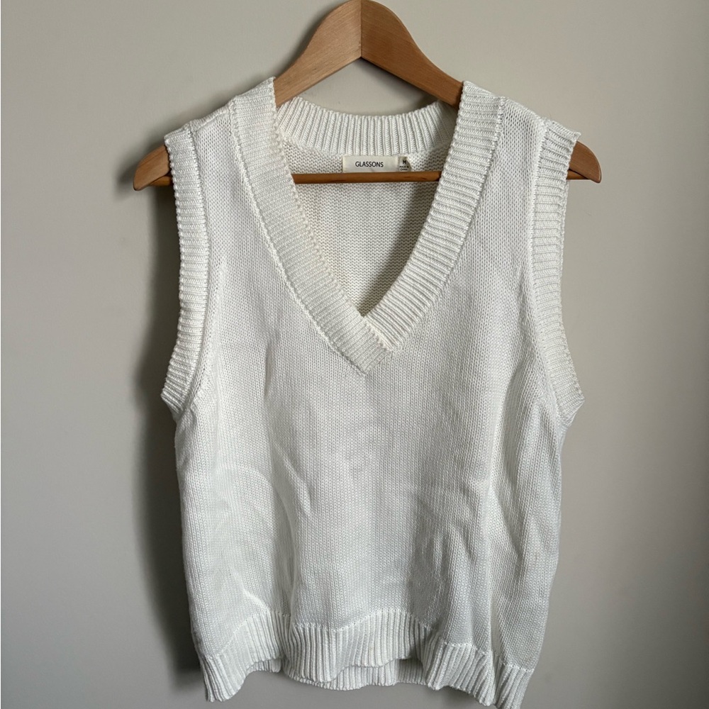 Glassons White Knit Sweater Vest